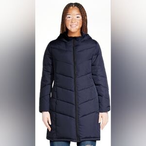 Big Chill Women's Dark Blue Hooded Puffer Jacket
